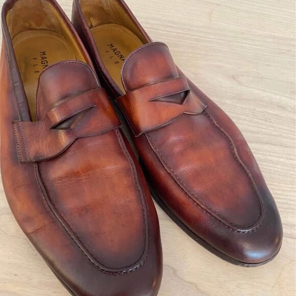 Magnanni Flex leather penny loafer shoes size 46 - Picture 4 of 7